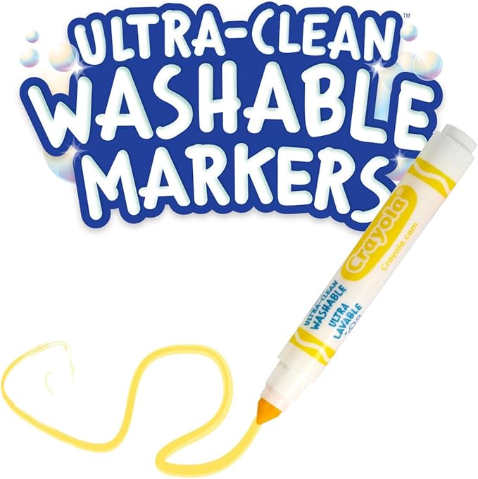 Crayola Ultra Clean Washable Broad Line Markers (12 Boxes), Bulk Classroom Markers for Kids, 10 Colors, Teacher Classroom Must Have, Bulk School Supplies for Kids