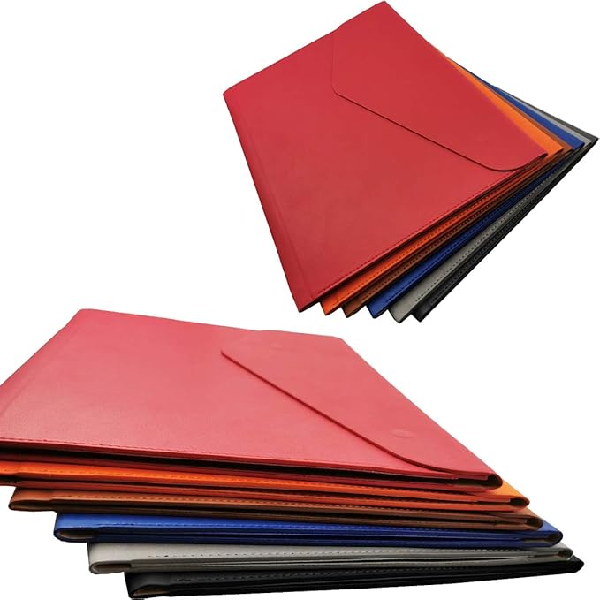 Enyuwlcm PU Leather A4 File Folder Document Holder Waterproof Portfolio Envelope Folder Case with Invisible Magnetic Closure Red