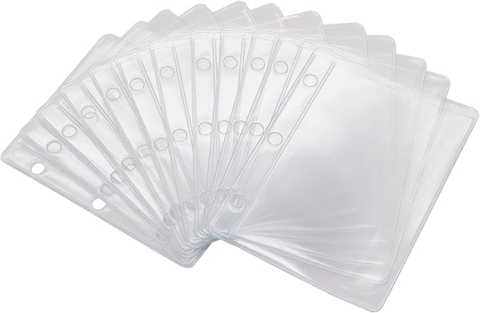 12 Pack Mini Size Clear Sheet Protectors 2.2 x 3.2 Inch Plastic Sleeves Page Protectors Top Loading Paper Protector for 3 Ring Binders, Acid-Free, Archival Safe for Documents and Photos