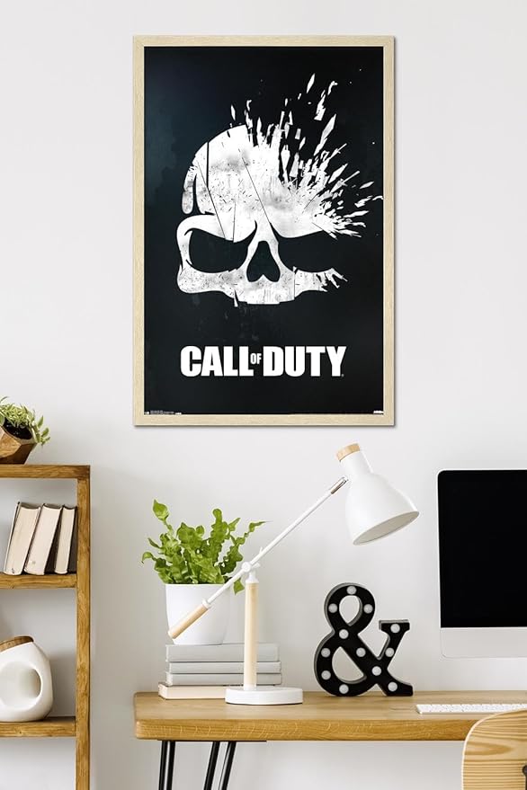 Call of Duty - Skull Wall Poster, 34L" x 22.4W", Blonde Framed Version