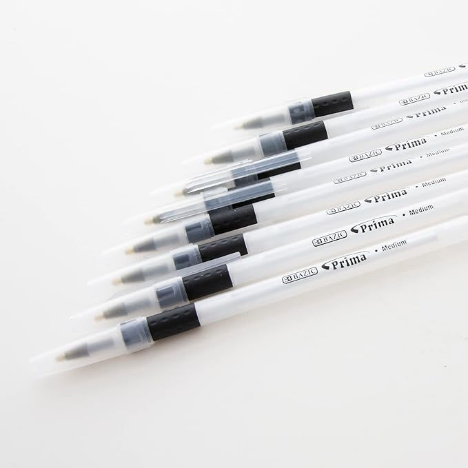 BAZIC Prima Black Stick Pen w/Cushion Grip (8/Pack)