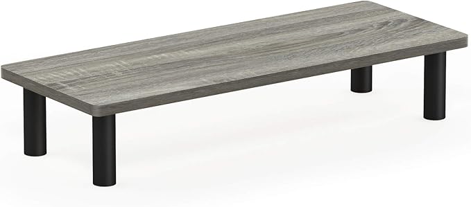 Furinno Turn-N-Tube Monitor Riser Stand, French Oak Grey/Black