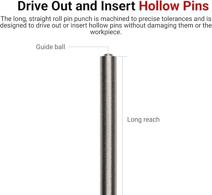 TEKTON 1/4 Inch Roll Pin Punch | 66068 | Made in USA