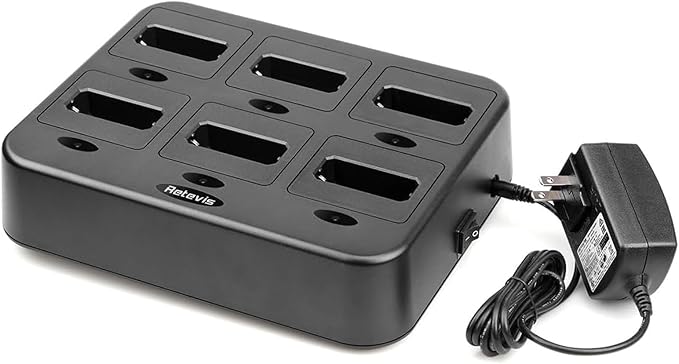 Retevis RT22 Six Way Charger, Multi Unit Charging Station, Walkie Talkie Charger, Compatible with Retevis RT22 RT22S RB19 RB19P RB39 RB39P Two Way Radio(5 Pack)