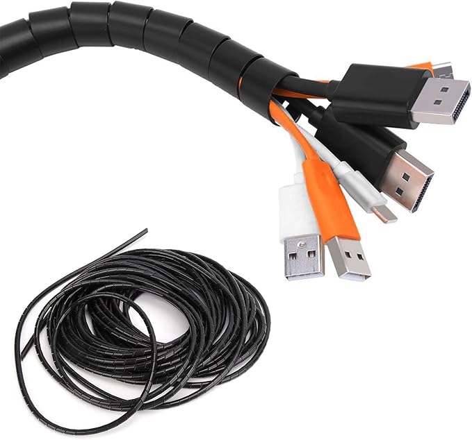 Spiral Cable Wrap - 45 Ft 1/4" Spiral Wire Wrap Cord Covers Bundle Sleeve Hose for Computer Electrical Wire Organizer (1/4 Inch-45Ft)