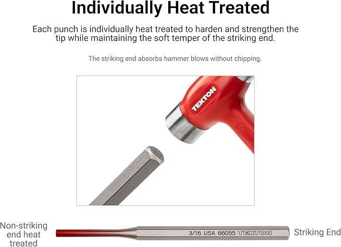 TEKTON 3/32 Inch Pin Punch | 66052 | Made in USA