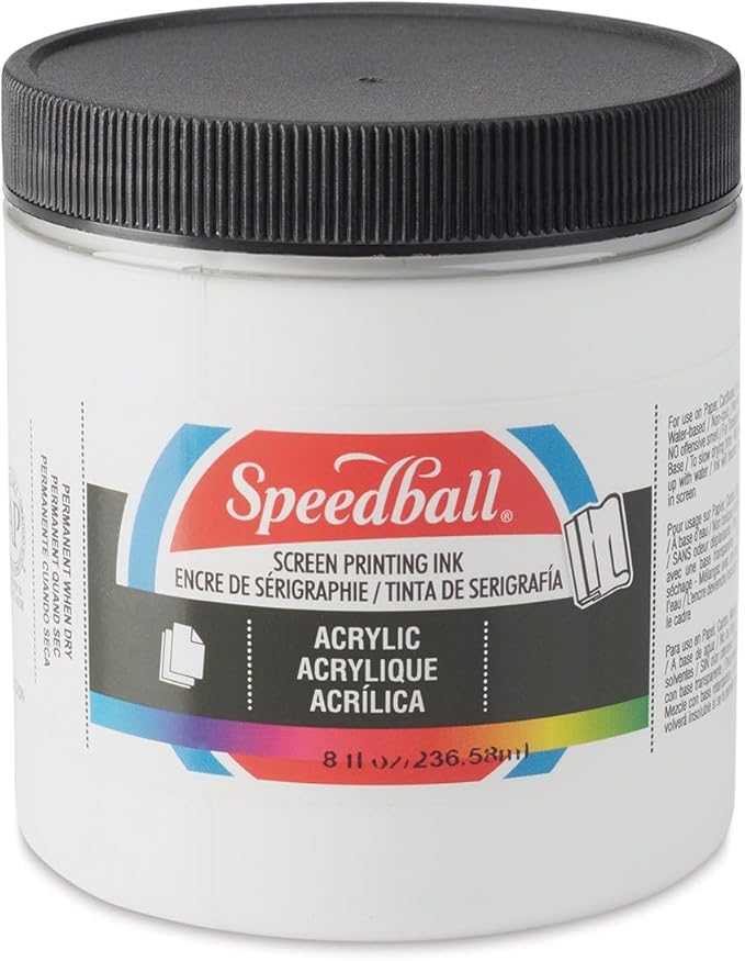 Speedball 004620, 4620, Acrylic Screen Printing Ink, 8 Fl Oz. 237 ml, White