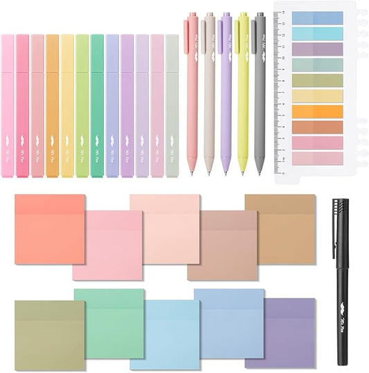 Mr. Pen- Aesthetic Book Annotation Kit, 38 pcs, Aesthetic Highlighters and Gel Pens, Transparent Sticky Notes, Transparent Sticky Tabs for Books, No Bleed Highlighters for Bible Pages No Bleed