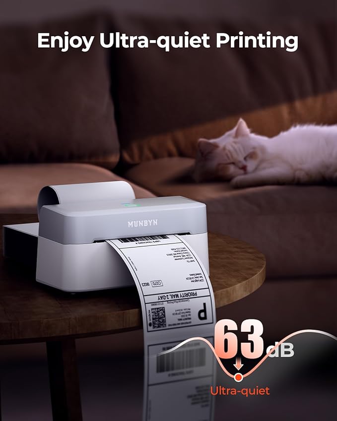 MUNBYN RW403B Bluetooth Shipping Label Printer+4"x6" Direct Thermal Shipping Labels