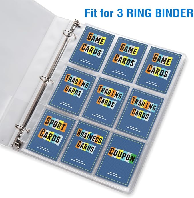 36 Pack 9 Pocket Page Protectors, Sooez Trading Card Sleeves for 3 Ring Binder, Baseball Cards Holder, Protective Pages Sheets for Binders Album, Fit for Collectible Games, Sports Cards
