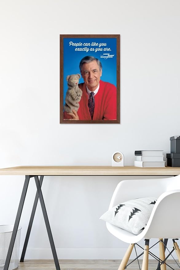 Trends International Mister Rogers - As You Are Wall Poster, 14.725" x 22.375", Mahogany Framed Version