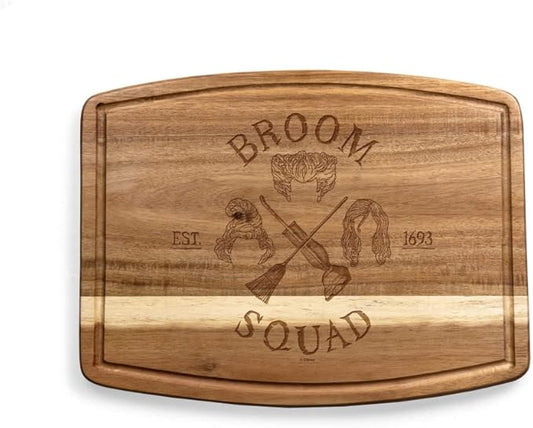 PICNIC TIME Disney Hocus Pocus Sanderson Sisters Ovale Acacia Cutting Board Serving Board Charcuterie Cheese Board with Juice Groove Halloween Kitchen Decor Gift, (Acacia Wood)