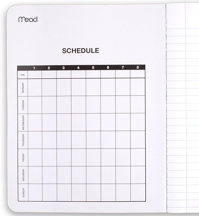 Mead Composition Notebook, 12 Pack, Wide Ruled Paper, 7-1/2" x 9-3/4", 100 Sheets per Comp Book, Black Marble (72936)