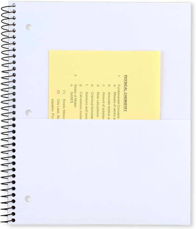 Mead Spiral Notebook, 5 Pack, 5 Subject, Wide Ruled Paper, Plastic Cover, 8" x 10-1/2", 160 Sheets per Notebook, Black, Red, Blue, Green and Yellow (930101A-ECM)