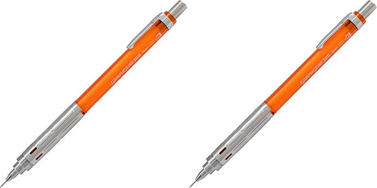 Pentel Arts GraphGear 300 Mechanical Pencil, (0.3mm) Extra-fine line, 1- Pack, Orange Barrel (Pack of 2)