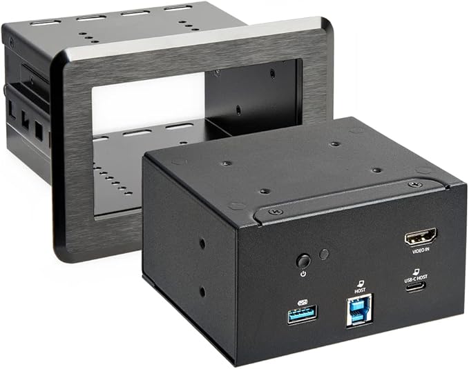 StarTech.com Conference Room Docking Station - Universal Laptop Dock - 4K HDMI, 60W Power Delivery, USB Hub, GbE, Audio - in-Table Connectivity Box for Huddle/Boardroom Collaboration Space, TAA