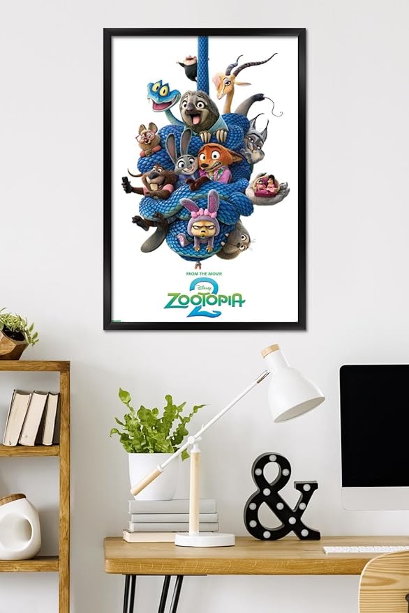 Disney Zootopia 2 (2025) - Group One Sheet Wall Poster, 34L" x 22.4W", Black Framed Version