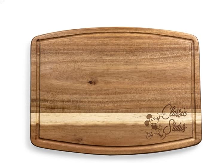 PICNIC TIME Disney Mickey Mouse Ovale Acacia Cutting Board Serving Board Charcuterie Cheese Board with Juice Groove Decorative Kitchen Gift, (Acacia Wood)