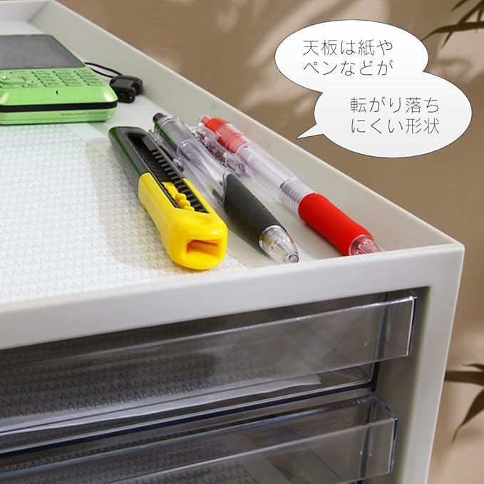Iris Ohyama LCE-14S Ultra Shallow Type 14 Tiers A4 Letter Case, Stackable Up to 3 Tiers, Index Stickers, Drawer, Office Storage, Desk, Document Case, Storage Case, Envelopes, Clear, Storage, Tabletop,