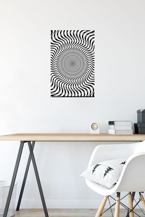 Trends International Zebra Stripe Optical Illusion Wall Poster, 14.725" x 22.375", Premium Unframed Version