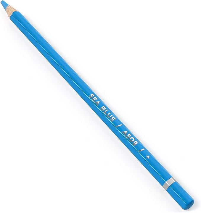 Arteza Professional Watercolor Pencils, Pack of 3, A508 Sea Blue, Water-Soluble Pencils for Coloring, Blending, Layering & Watercolor Techniques