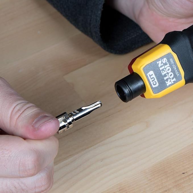 Klein Tools VDV427-300 Impact Punchdown Tool with 66/110 Blade, Reliable CAT Cable Connections, Adjustable Force, Includes Pick and Spudger