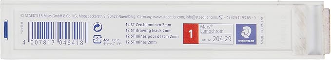 Staedtler Mars Lumochrom 204 - Case of 12 Drawing Leads 2 mm Crimson