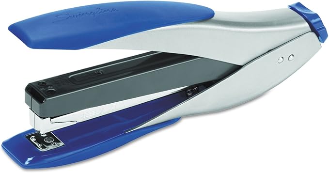 Swingline Stapler, SmartTouch Desktop Stapler, Reduced Effort, 25 Sheets, Full Strip, Silver/Blue (S7066525)