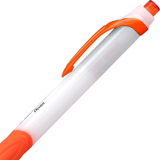Pentel GlideWrite Ballpoint Pen with TechniFlo Ink, (1.0mm) Medium Line, Orange Ink, Box of 12 (BX910-F)