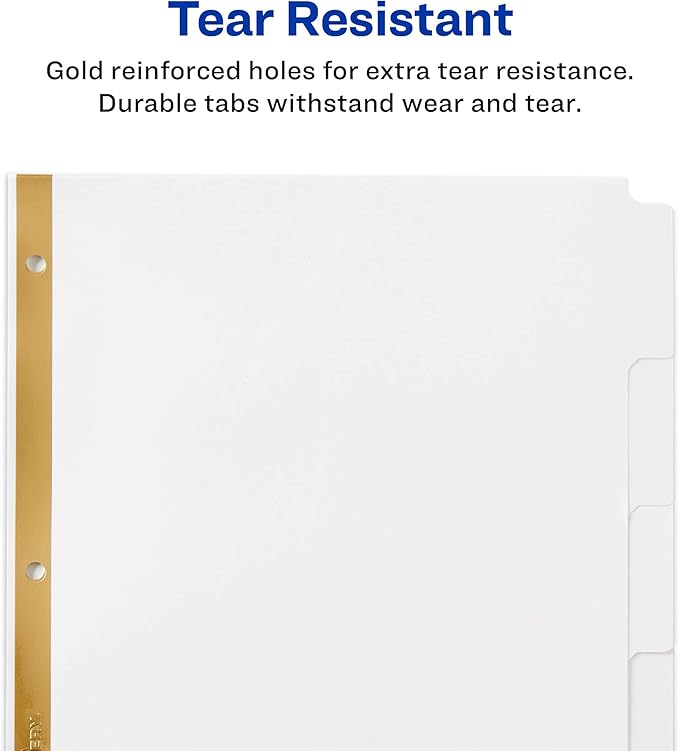 Avery Big Tab Write & Erase Dividers for 3 Ring Binders, 5-Tab Sets, 48 Binder Divider Sets (23075)