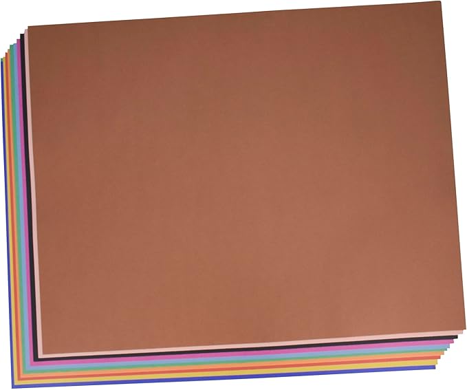School Smart Railroad Poster Board Paper, 22 x 28 Inches, 4-Ply, Assorted Colors, Pack of 100
