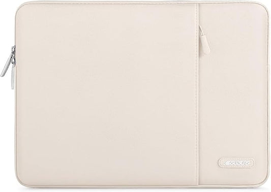 MOSISO Laptop Case 14 inch, 14 inch Laptop Sleeve Compatible with HP Lenovo Dell ASUS Acer, HP Stream, Dell Latitude, Lenovo IdeaPad, Polyester Vertical Computer Sleeve Bag with Pocket, Sand