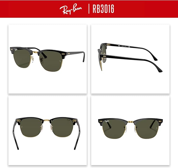 Ray-Ban RB3016 CLUBMASTER Sunglasses For Men For Women +BUNDLE with ACCESSORY EYEWEAR KIT