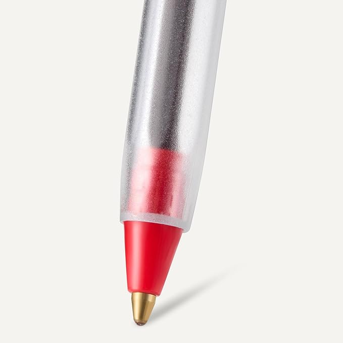 Amazon Basics Ballpoint Pens, Medium Point 1.0mm, Red Ink, 12-Pack