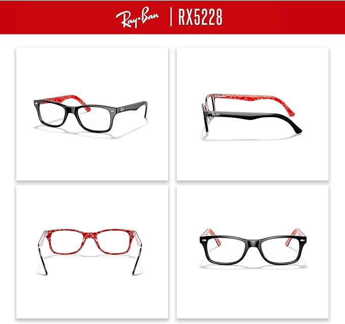 Ray-Ban RX5228 Square Eyeglasses for Men for Women +BUNDLE with ACCESSORY EYEWEAR KIT