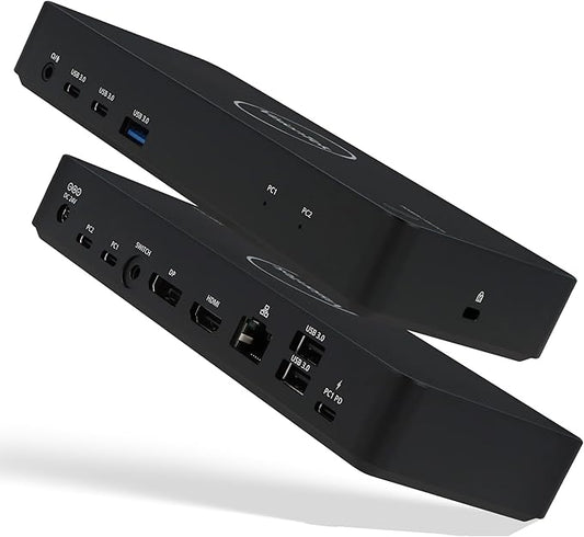 VisionTek VT2900 12in1 USB-C Docking Station – KVM Switch Single Host – HDMI, DisplayPort, 100W PD Port, 3.0 USB Ports, Audio, Thunderbolt & Ethernet Port – Compatible Hub for Laptops & PC