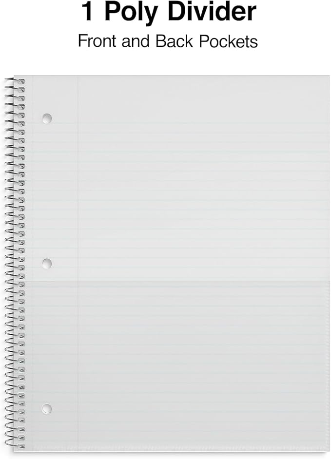 STAPLES Accel 1‑Subject Notebook, 8.5” x 11”, College Ruled, 100 Sheets, Red