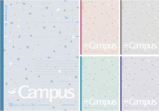 KOKUYO Composition Notebooks, 5 Pack Campus Semi-B5 Comp Book with Dot B 6mm Ruled, 30 Sheets, School Lined Notebook in Shear Stone, Journal Notebook for Women Work Study Note Taking(NO-GS3CWBT-L1X5)