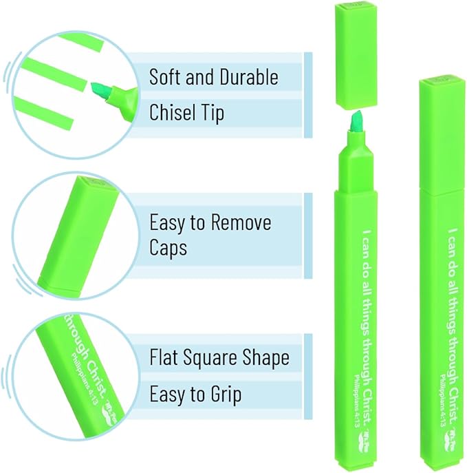 Mr. Pen- Bible Highlighters with Bible Verses, 8 Pack, Tropical Colors, Aesthetic Highlighters, Markers No Bleed Through