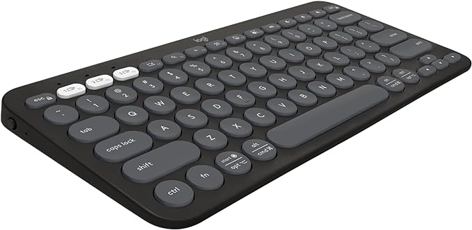 Logitech Pebble Keys 2 K380s, Multi-Device Bluetooth Wireless Keyboard, Customizable Shortcuts, Slim and Portable, Easy-Switch Windows, mac, iPad, Android, Chrome - Tonal Graphite (Renewed)