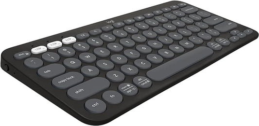 Logitech Pebble Keys 2 K380s, Multi-Device Bluetooth Wireless Keyboard, Customizable Shortcuts, Slim and Portable, Easy-Switch Windows, mac, iPad, Android, Chrome - Tonal Graphite (Renewed)