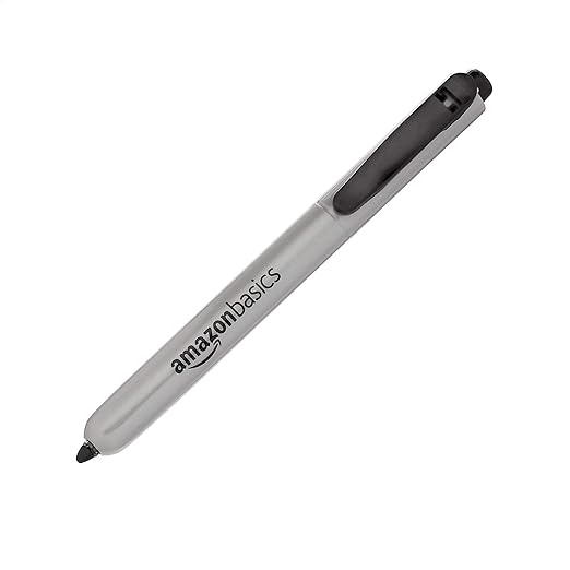 Amazon Basics Retractable Permanent Markers, Quick Drying Fade Resistant Ink, Versatile Art Supplies for Drawing, Black, 12 Count