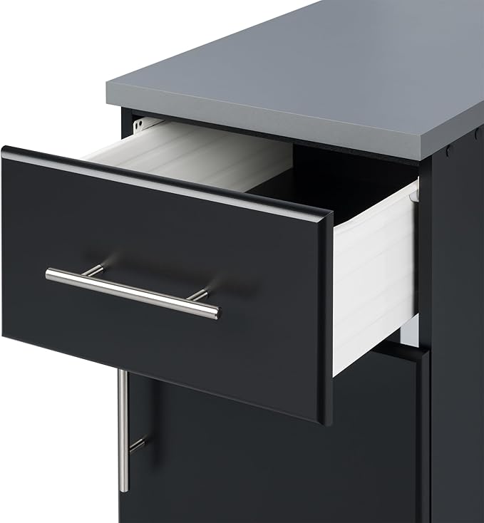 Prepac Elite 16” Wide Storage Cabinet, Base Cabinet with 1 Drawer and 1 Adjustable Shelf Ideal for Garage, Cabinet, Kitchen, Home Office, 16”W x 36”H x 24”D, Black