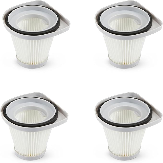 Amazon Basics Washable Replacement Filters for 2-in-1 Corded Stick Vacuum Cleaner ONLY (not for Other Models), 4-Pack, White