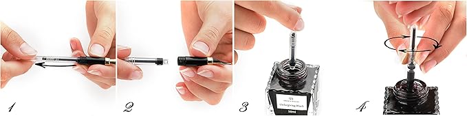 Dryden Designs Fountain Pen - Medium and Fine Nibs | Includes 24 Ink Cartridges and Ink Refill Converter | Calligraphy Pen, Consistent Writing, Smooth Look - Royal Red