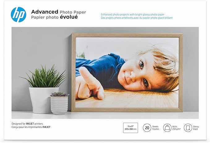 HP Advanced Photo Paper, Glossy, 13x19 in, 20 sheets (CR696A)