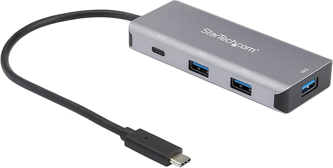 StarTech.com 4 Port USB C Hub w/ 3x USB A & 1x USB C - SuperSpeed 10Gbps USB Type-C 3.2 Gen 2 Hub - USB Bus Powered - Compact USB-C to USB Adapter Hub - Portable/Laptop Hub - Aluminum, TAA