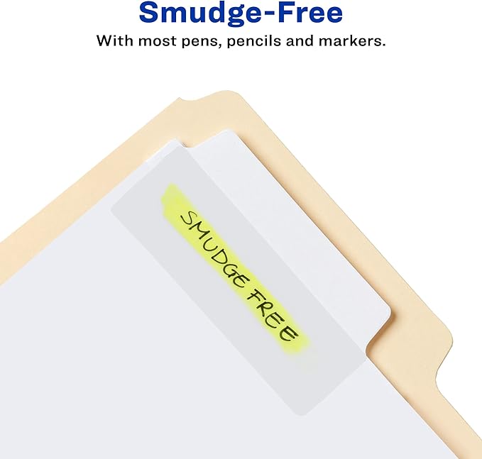 Avery Filing Ultra Tabs, 3" x 1.5", 2-Side Writable, White, 24 Repositionable File Tabs (74776)