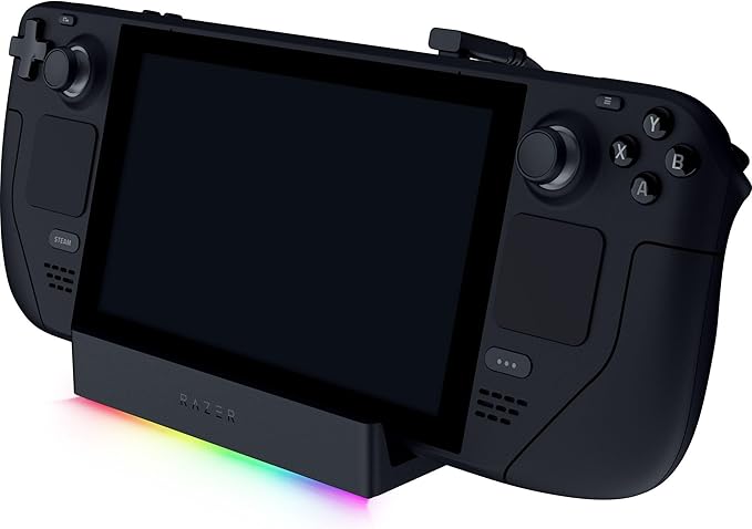 Razer Handheld Dock Chroma: Charging Hub & Expand Connectivity for Mobile Gaming & Tablets - iPhone 16, Steam Deck, ROG Ally, Switch & More - USB C, USB A (3), HDMI, GbE - 100W Power Passthrough