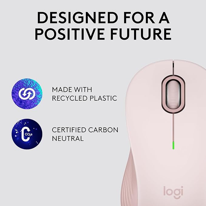 Logitech Signature M550 Wireless Mouse - for Small to Medium Sized Hands, 2-Year Battery, Silent Clicks, Bluetooth, Multi-Device Compatibility - Rose (Renewed)